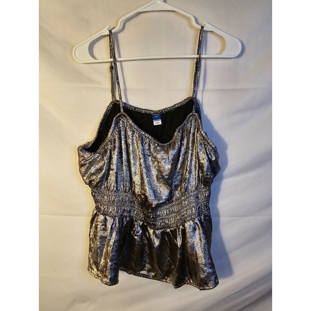 Glam Luxe NWT Hot Sexy Babydoll Silver Tanktop Top Clubbing Women’s XXL 2X Plus